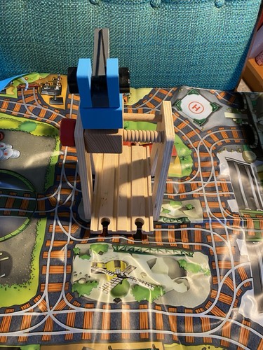 Wooden toy crane and - crane,