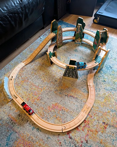 Wooden train track - train,