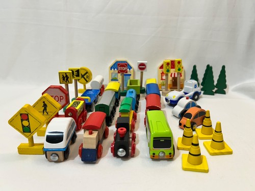 Trains trees trucks carriages - trains,