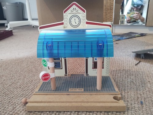Wooden train track - wooden, station