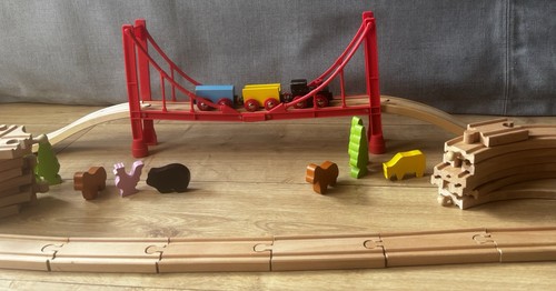 Wooden train track set - set, –