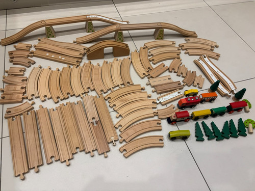 Wooden train track set - train,